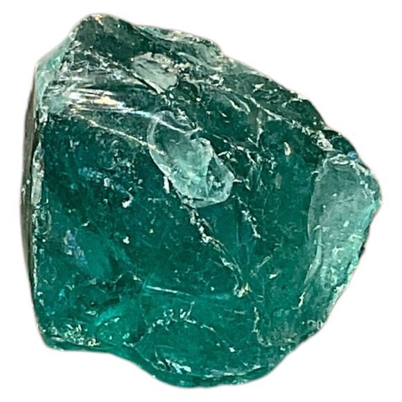 Aqua Translucent Art Glass Cullet Glowing Manganese Slag Glass #5GL60 - Picture 5 of 7